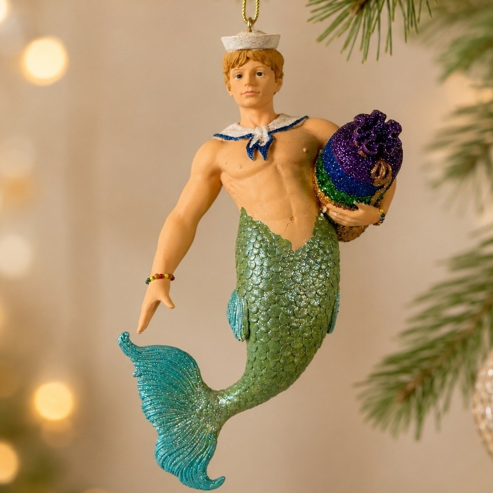 VTG 2004 December Diamonds Retired Sammy The Sailor Merman Ornament w/Box